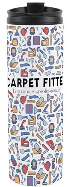 Carpet Fitter Travel Flask - Gifts for Carpet Fitters - Reusable Stainless Steel Vacuum-Sealed Double-Walled 500ml Flask