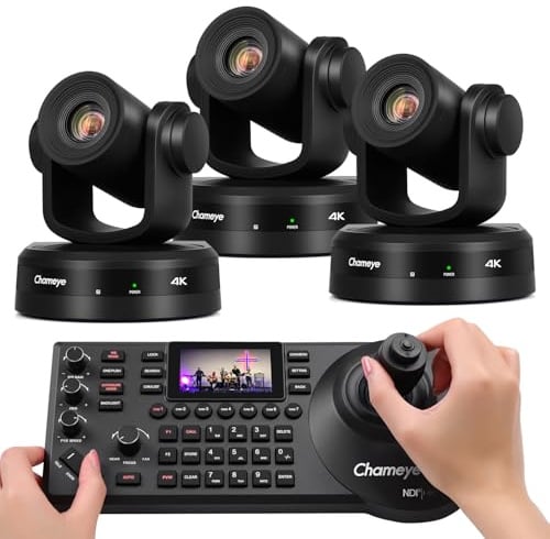 Chameye 4K 10x AI PTZ Kamera Set mit NDI PTZ Controller (C410*3+ E300)
