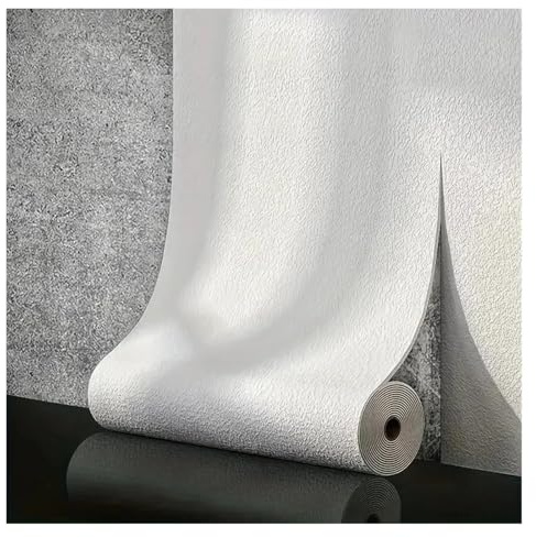 Papel Aislante Termico Pared Adhesivo Panel De Pared Autoadhesivo Espuma 50 Cm Con Textura Lino 3D En PVC, Impermeable, Insonorizado Y Desmontable para la Sala de Estar(White,50cmX10m)