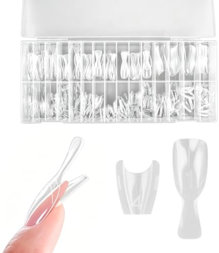 240PCS Nail Extension Kit with Sandwich Dual Forms, Transparent Dual Forms Nails for Gel X Nail Extensions, Almond & Round Shapes, Professional Nail Tips for Gel Extensions, Home & Salon Use