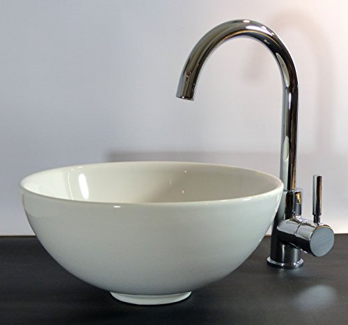 Nero Kleines Keramik Aufsatz Waschbecken Waschschale rund 32cm