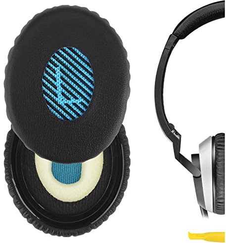 Geekria Ear Pads Compatible with Bose On-Ear OE2i OE2 Headphones Replacement Ear Pad/Cushion/Cups/Cover Repair Part Earbuds (Black/Blue Mesh)