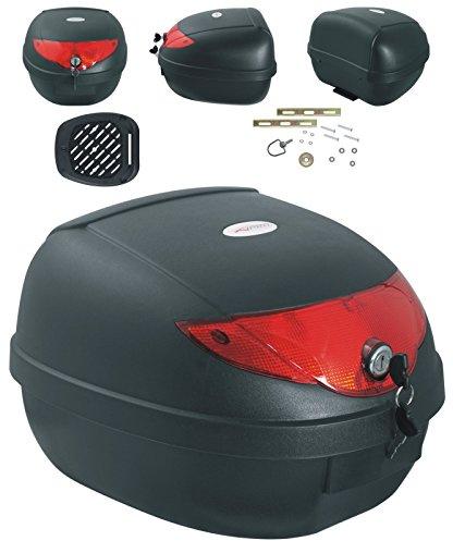Moto Scooter Top Case 28L Universel Plaque Adaptable Bagage Valise Touring