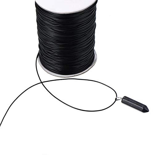 xutong Cerata Cordino in Pelle Imitazione Cordino per Collane Intrecciato, Nero (100 Codice, 1.5 mm Diametro)
