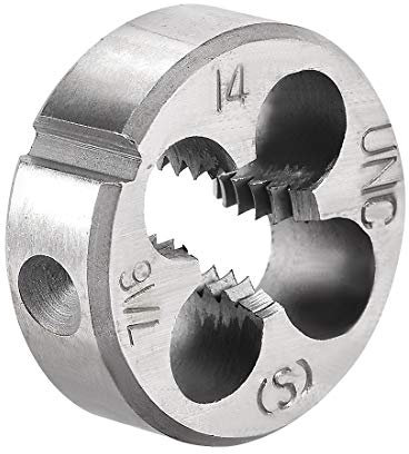 uxcell 1,1 cm (7/16 Zoll) 14 UNC runde Schneideisen, Maschinengewinde, Rechtsgewinde-Schneideisen aus legiertem Werkzeugstahl