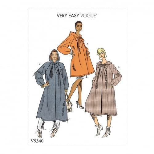 Vogue Schnittmuster 9340 Mäntel Y (XSM-SML-MED)