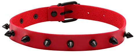 MILAKOO Frauen männer cool Punk Goth PU Leder Kragen Choker Halskette rot