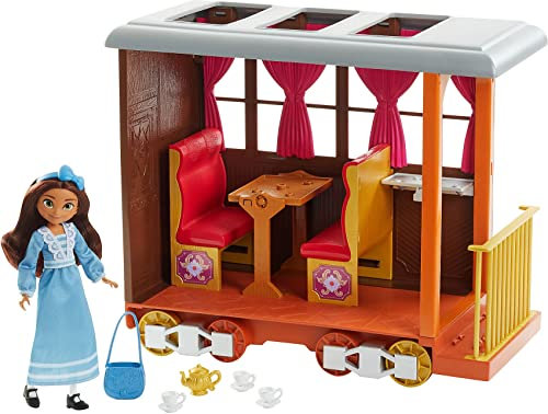 Dreamworks Spirit GXF55 - frei und ungezähmt Zug-Abenteuer Spielset, Puppe Lucky (18cm) & Pferd Spirit (20cm), Zug mit rollenden Rädern, Speisezubehör, Spielzeug Geschenk ab 3 Jahren
