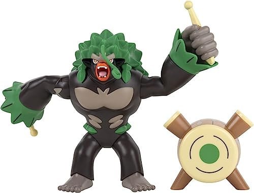 Pokémon PKW0182 – Epic Battle Figur - Rillaboom, offizielle bewegliche Figur, 30 cm
