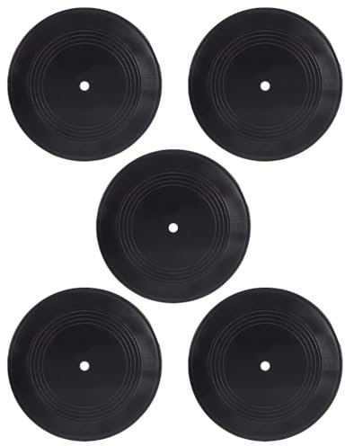 Garneck - 5 dischi in vinile vuoti anni '50, decorazioni per feste in stile rock and roll, decorazione da parete, per discoteche, musica e studio hip hop, 50 e 70