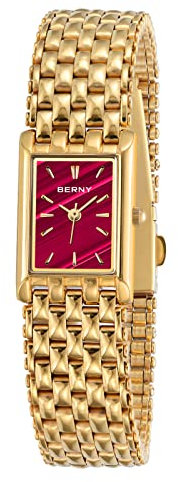 BERNY Gold Uhren für Frauen Aktualisierte Damen Quarz Armbanduhren Edelstahl Band Damen Kleine Gold Uhr Luxus Casual Mode Armband Werkzeuge Inklusive…