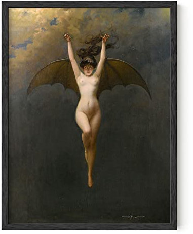 HAUS AND HUES Gothic Fledermäuse Poster – Hexe Gothic Wanddekoration, gruselige Poster für Schlafzimmer, Halloween, Vintage-Kunstdrucke, Gothic-Raumdekoration (ungerahmt, 30,5 x 40,6 cm)