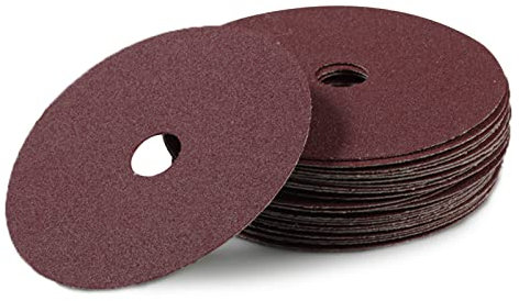 LEONTOOL Aluminum Oxide Resin Fiber 25pcs 4-Inch Resin Fiber Sanding Discs Center Hole 120 Grit Sanding Disc for Angle Grinders