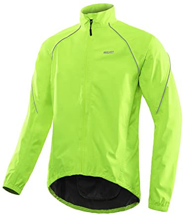 ARSUXEO Veste de cyclisme Homme Veste de vélo étanche Imperméable Coupe-vent léger pour vélo R018 Vert Taille Petit