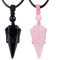 2pcs Crystal Necklace for Couple Adjustable Rope Natural Quartz Reiki Healing Crystals Stone Chakra Pendant Lucky Friendship Love Matching Necklace Jewelry for Women Men, Crystal, Quartz