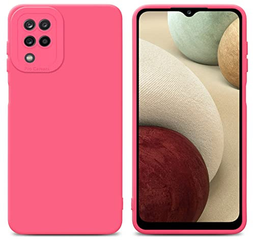Cadorabo Hülle kompatibel mit Samsung Galaxy A12 / M12 Schutzhülle TPU Silikon Case Liquid Design mit Kameraschutz Slim Kratzfest Weiche Gummi mit Rundumschutz Case Hülle für Galaxy A12 / M12 in Rot