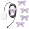 SenseAGE 5 Pack Cord Organizer, Bow Cord Keeper, Cable Organizer USB Holder, Leather Cable Management, Cable Straps, Earphone Winder, Storage Straps for Electronics, Earbuds, Large, Purple