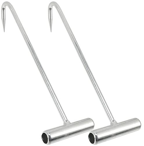 DOITOOL 2Pcs Iron Manhole Cover Hook T-Shape Lifting Tool for Easy Access to Manhole Covers - and Comfortable Grip