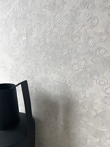 Newroom Tapete Weiß Vliestapete Kreise - Kreistapete Modern Hellgrau Grau Punkte Dots Punkttapete 3D Optik Kreise Punkte inkl. Tapezier-Ratgeber