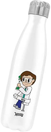 Borraccia Termica Bottiglia Termica Acciaio Inox 500ml Bottiglia Termica Made in Italy Ecologica Thermos 24 Ore Freddo & 12 h Caldo - Personalizzata con nome - Ingegnere Chimico Uomo