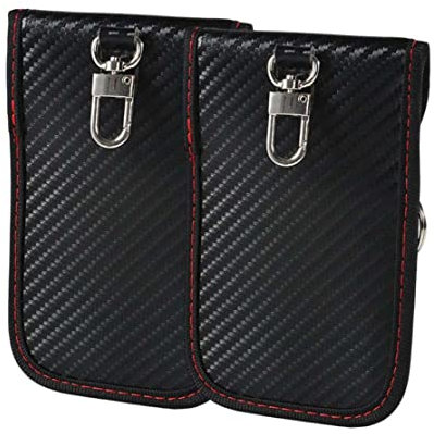 Antitheft -Verriegelungsgeräte, Faraday -Beutel für Autoschlüssel, Autoschlüssel -Signal -Blocker -Beutel Remote Key RFID Shielding Blocking Case Car Key Protective Bag 2pcs