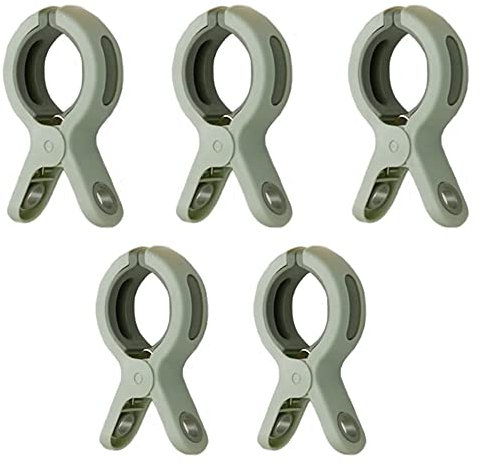 5 Stücke Große Badetuch Klammern Winddicht Strandtuch Clips Kunststoff Wäscheklammern HandtuchhalterWinddicht Klammern auf Strand und Sonnenliegen für Liege Pool Stuhl Wäsche Quilt (5 Grün)