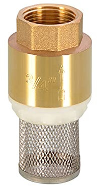 Messing-Rückschlagventil mit Stahlsiebfilter, 1/2 Zoll, 3/4 Zoll, 1 Zoll, 2 Zoll BSPP-Innengewinde, DN15 DN25 DN40, for Wasserpumpe, Sanitärpumpe, 1 Stück (Size : 1l2 BSP)