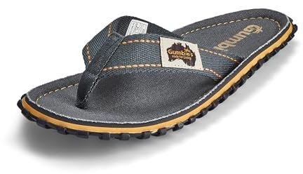 Gumbies Islander Unisex-Flip-Flops, mit superweichem Baumwoll-Zehensteg und strapazierfähiger recycelter Gummisohle, Komfort garantiert, Klassisches Grau, 39.5 EU