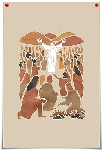 FBKDVC Poster mit christlicher Schrift, Jesus Feeds 5000, Leinwand-Kunst, spirituelle Tochter, Geschenke – christliche für Frauen, Verse, Druck, Gemälde, religiöses Bild, Dekoration, Schlafzimmer,