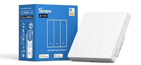 SONOFF M5-3C-86W Interruttore intelligente, Smart interruttore a parete, pulsanti meccanici, interruttore temporizzatore, controllo vocale, compatibile con Alexa e Google Home,Compatibile Matter