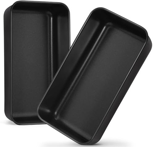 Joyfair 2lb Loaf Tin, Stainless Steel Bread Tin Set of 2, Non Stick Loaf Pans for Baking Cake/Meat/Banana Bread/Loaves/Lasagna/Brownies, Easy Release & Non Toxic & Rust Resistant, 23.5x12.7x6.3 cm