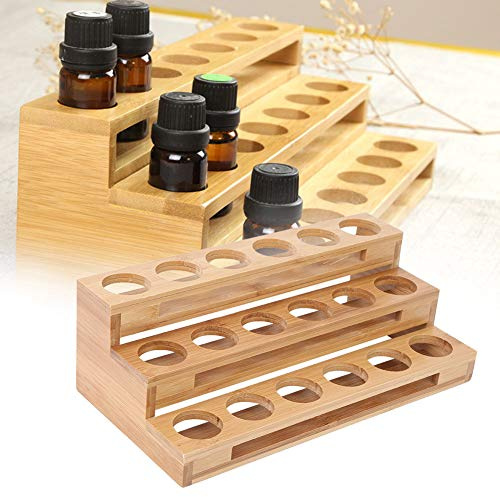 Topyond Ätherisches Öl Display Ständer, 18 Löcher, 35 mm Lochdurchmesser | Holz Ätherisches Öl Organisator, Multifunktions Geschenk für Nagellack, Duftöle, Ätherische Öle und Lippenstift