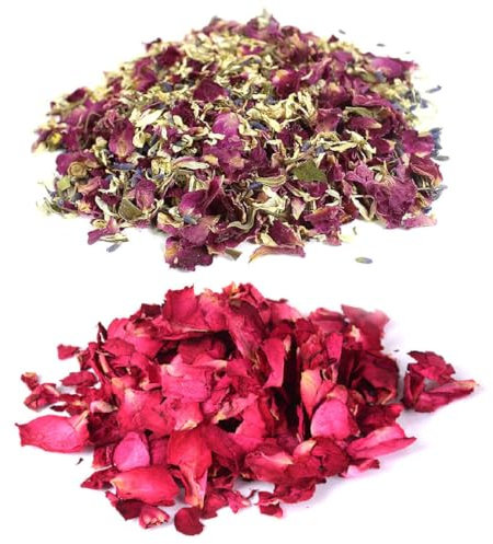 ZCSOWE 4 Stück Packungen Hochzeitskonfetti Natürliches Blütenkonfetti Hochzeit Streublumen Rot Biologisch Abbaubar Getrocknete Blüten Hochzeit Blumenkonffetti Geburtstag Party DIY Deko