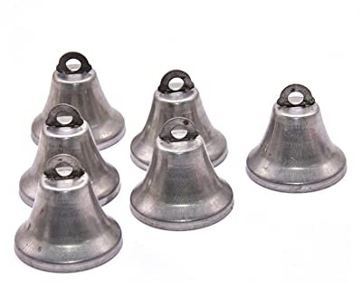 Wisafory 20 Stück Vintage Glöckchen Jingle Bells Deko Glocke Kuhglocke Anhänger zum Basteln Hängende Glöckchen Mini Glocke für Weihnachten Windspiele Hunde Einbruchstraining Primäre Farben 22mm