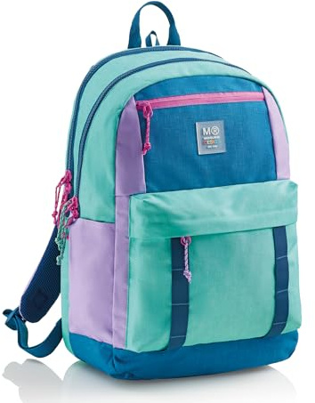 Miquelrius - Mochila Escolar 28 L Triple Compartimento, Morado | Gran Capacidad, Respaldo Acolchado y Cierres Resistentes para Organizar Material de Clase y Accesorios de Uso Diario