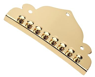 HEMOTON Mandolin Tailpiece Aus Metall in Gold Langlebiges Mandolinen Ersatzteil Polierte Oberfläche Für Verbesserten Klang Volumen Und Sustain Einfache Montage Für Musikinstrumentenzubehör