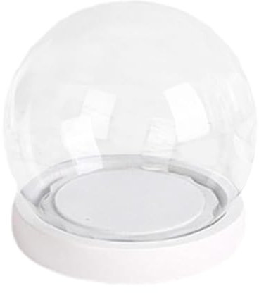 Folpus Clear Glass Dome Display Dome Jar Container for Collectibles Figure Keepsakes, Diameter 20cm