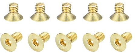 QUARKZMAN 24 Stück Senkkopf-Innensechskantschrauben, M4-0,7 x 6mm Messing Senkkopfschrauben Innensechskant-Antrieb Befestigungsschrauben