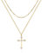 Jenosy Kette Layered Damen Gold Kreuz Kette mit Cubic Vierblättriges Kleeblatt Zirconia Glaube Kette mit Kreuz Zarte Halskette Hypoallergene 18K Vergoldete Kette Modeschmuck für Frauen und Mädchen