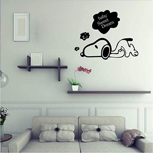 MAQIQI Vinyl-Wandaufkleber – niedliche Cartoon-Snoopy-Hunde-Wandaufkleber für Kinderzimmer oder Schlafzimmer als Dekoration 46X59 cm