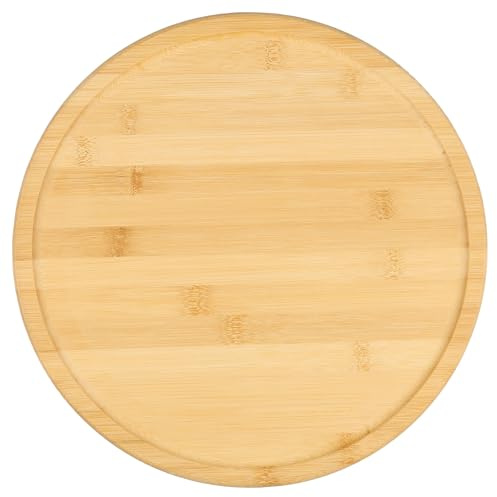Foppla Bamboo Lazy Susan Organizer Bambus Lazy Susan Organizer 30 cm Bambus Drehteller Spinner 360° drehbar Bambus Drehteller Organizer Mehrzweck-glatte Rotation für Arbeitsplatten Küchen