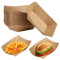 Barquettes en Carton Kraft, 60 Pièces Bols à Frites en Carton, Barquette Frite Dégradable, Bols Carrés en Barquette Frite pour Fêtes, Mariages, Pique-niques, 16,7 x 11,5 x 4cm