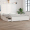 Willood Bett mit Schubladen 120x200 cm Weiß,Massives Kiefernholz,Bettgestell,Ausgestattet mit Stauraum,Komfortables Kopfteil