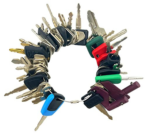 42PCS Ignition Starter Plant Digger Key Set, Universal Plant Dumper Machine Replacement Ignition Switches Keys for Machinery Plants, Agricultural, Excavator,Trucks, Graders, Dozers, Backhoes.
