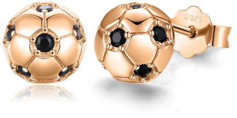 Jungen Fussball Ohrstecker Sterling Silber 925 Fussball Schmuck für Damen Ball Ohrringe Valentinstag Geschenke Valentinstag für Muttertag Mädchen,Kinder