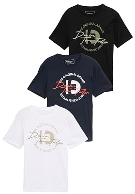Tom Tailor Denim Herren T-Shirt mit Print im 3er-Pack