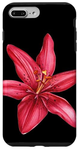 Red Flowers Blooming Tiger Lily Watercolor Floral Lover Case for iPhone 7 Plus/8 Plus