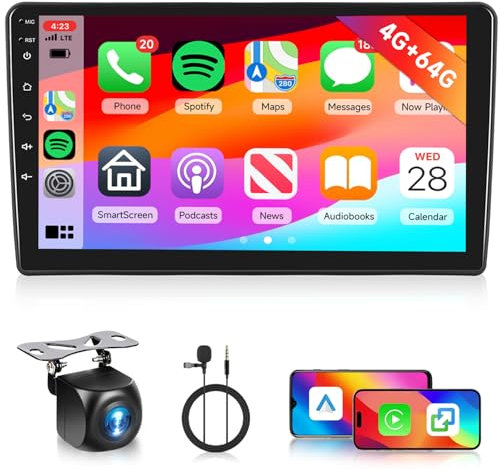 4G+64G Autoradio für Mercedes Benz C-Klasse E-Klasse A W203 W210 W168 W170 SLK Vaneo Vito Viano mit Carplay Android Auto, Hodozzy 9 Zoll Touchscreen mit Navi Bluetooth WiFi DSP FM/RDS + Rückfahrkamera
