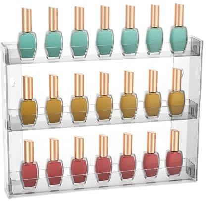 JessLab Acrylic Wall-Mounted Organizer, 1 Pack, 3-Tier, Detachable Cosmetic Storage Shelves, Clear Space-Saving Design for Bathroom and Bedroom