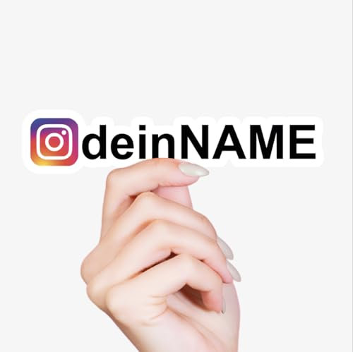 Instagram Adesivi per auto con il tuo nome. 20 cm di lunghezza o 4 cm di altezza, personalizzabili, 10 pezzi